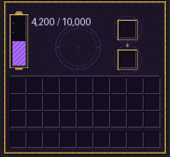 Mana Battery interface showing 4,200 of 10,000 mana