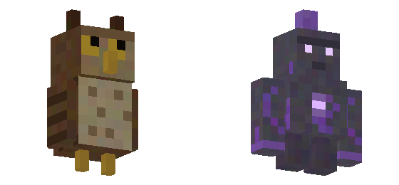 3D renders of the Owl and Golem familiars